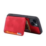 Kožený kryt Card Bag na iPhone 15 - Červená