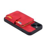 Kožený kryt Card Bag na iPhone 15 - Červená
