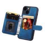 Kožený kryt Card Bag na iPhone 15 - Modrá