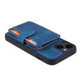 Kožený kryt Card Bag na iPhone 15 - Modrá