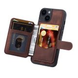 Kožený kryt Card Bag na iPhone 15 - Kávová