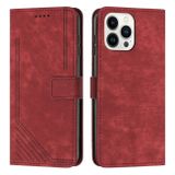Peňaženkové kožené puzdro SKIN na iPhone 15 Pro Max - Červená