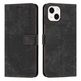 Peňaženkové kožené puzdro SKIN FEEL na iPhone 15 Plus – Čierna