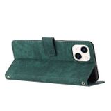 Peňaženkové kožené puzdro Stripe na iPhone 15 - Zelená