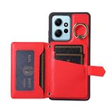 Ring Holder kryt Card Lanyard na Xiaomi Redmi Note 12 4G - Červená