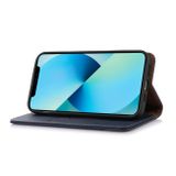 Peňaženkové kožené puzdro KHAZNEH Nappa na Galaxy A55 5G - Modrá
