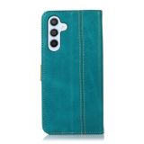 Peňaženkové kožené puzdro Stitching Thread na Samsung Galaxy A05s - Bledo zelená