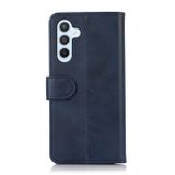Peňaženkové kožené puzdro Cow Texture na Samsung Galaxy A25 5G - Modrá