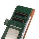 Peňaženkové kožené puzdro KHAZNEH Litchi na Motorola Moto G34 5G - Zelená