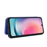 Peňaženkové kožené puzdro Carbon na Samsung Galaxy A25 5G - Modrá