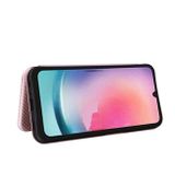 Peňaženkové kožené puzdro Carbon na Samsung Galaxy A25 5G - Ružová