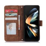 Peňaženkové kožené puzdro Horizontal na Samsung Galaxy Z Fold5 - Hnedá