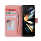Peňaženkové kožené puzdro Horizontal na Samsung Galaxy Z Fold5 - Ružová