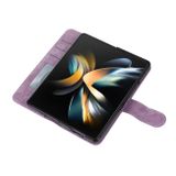 Peňaženkové kožené puzdro Horizontal na Samsung Galaxy Z Fold5 - Fialová