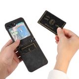 Peňaženkové kožené puzdro Horizontal na Samsung Galaxy Z Flip 5 - Čierna