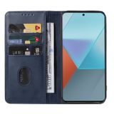 Peňaženkové kožené puzdro Closure na Xiaomi Redmi Note 13 Pro - Modrá