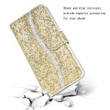 Peňaženkové Glitter puzdro na Huawei P40 Lite E - Zlatý