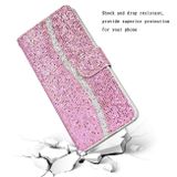 Peňaženkové Glitter puzdro na Huawei P40 Lite E - Ružový