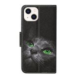 Peňaženkové 3D puzdro na iPhone 15 Plus - Čierna mačka