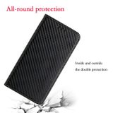 Peňaženkové kožené puzdro Carbon Fiber na Samsung Galaxy A05s - Čierna