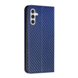 Peňaženkové kožené puzdro Carbon Fiber na Samsung Galaxy A05s - Modrá