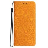 Peňaženkové kožené puzdro Ethnic na Samsung Galaxy S23 FE - Žltá