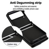 Peňaženkové kožené puzdro Rhombic Texture na Samsung Galaxy Z Flip4 - Čierna