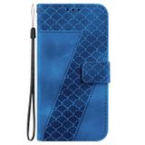 Peňaženkové kožené puzdro Seven Embossed na Samsung Galaxy A05s - Modrá