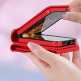 Peňaženkové kožené puzdro Diamond RFID na Samsung Galaxy Z Flip 5 - Červená