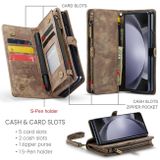 Multifunkčné peňaženkové puzdro CaseMe Zipper na Samsung Galaxy Z Fold5 - Hnedá