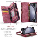 Multifunkčné peňaženkové puzdro CaseMe Zipper na Samsung Galaxy Z Fold5 - Červená