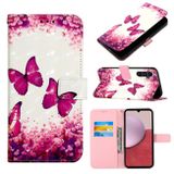 Peňaženkové 3D puzdro na Samsung Galaxy A05s - Ružový Motýľ