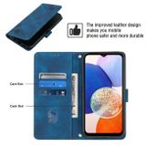 Peňaženkové kožené puzdro Embossed Marble na Samsung Galaxy A25 5G - Modrá