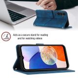 Peňaženkové kožené puzdro Embossed Marble na Samsung Galaxy A25 5G - Modrá