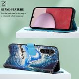 Peňaženkové kožené puzdro na Samsung Galaxy A25 5G - Waves And Sun