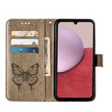 Peňaženkové kožené puzdro Butterfly na Samsung Galaxy A24/A25 5G - Šedá