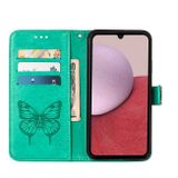 Peňaženkové kožené puzdro Butterfly na Samsung Galaxy A24/A25 5G - Zelená