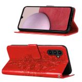 Peňaženkové kožené puzdro Butterfly na Samsung Galaxy A24/A25 5G - Červená