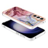 Gumený kryt Marble na Samsung Galaxy S23 FE - Ružovo červená