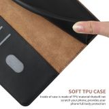 Peňaženkové kožené puzdro Fingerprint-proof Genuine na Moto G54 5G / G54 5G Power Edition - Čierna