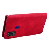 Peňaženkové kožené puzdro na Samsung Galaxy M21 -Červená