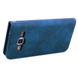 Peňaženkové kožené puzdro na Samsung Galaxy J3 (2016) - Modrý