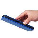 Peňaženkové kožené puzdro Carbon Fiber na Honor 90 Lite - Modrá