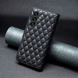 Peňaženkové kožené puzdro Diamond Lattice na Galaxy A15 4G/ 5G - Čierna