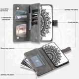 Peňaženkové kožené puzdro MULTI-CARD na iPhone 15 Plus – Sivá