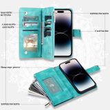 Peňaženkové kožené puzdro Multi-Card na iPhone 14 Pro - Zelená