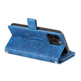 Peňaženkové kožené puzdro Multi-Card na iPhone 14 Pro - Modrá