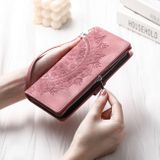 Peňaženkové kožené puzdro Multi-Card na iPhone 14 Pro - Ružová