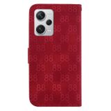 Peňaženkové kožené puzdro Double 8 na Xiaomi Redmi Note 12 Pro+ 5G - Červená