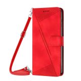 Peňaženkové kožené puzdro Triangle na Samsung Galaxy S24 Plus 5G - Červená
